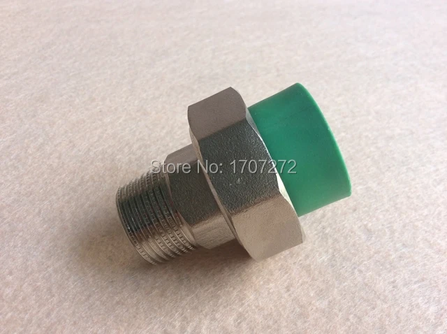 Free shipping Color Green DN 25X3/4M Enviroment friendly plastic ppr Male union fittings