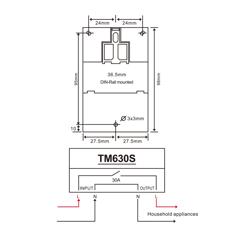 TM630S 12 VDC Heavy Load 30A Second Interval Timer Weekly Programmable Timer Clock Digital Time Timer 24 hours Time Switch