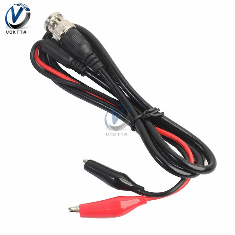 Oscilloscope BNC Male Plug to Dual Alligator Clip Oscilloscope Test Probe Lead Cable 1m 500V 5A for Electrical Working