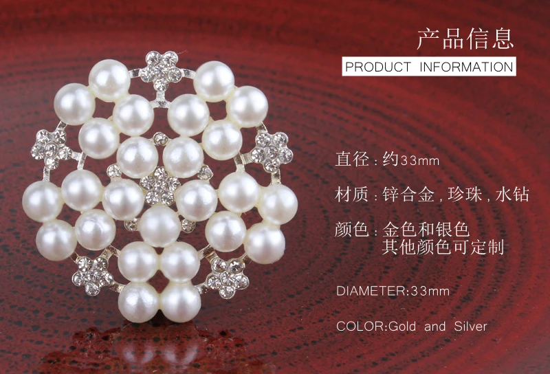 120PCS Bling Metal Rhinestone Pearl Buttons for Flower Center Decorative Flatback Crystal Flower Beads for Hair Accessories