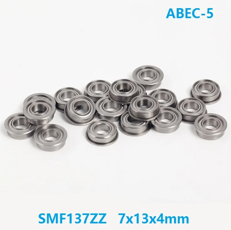 50pcs SMF137ZZ  S MF137ZZ ABEC-5 7x13x4 mm Stainless Steel SUS440C Flange Deep Groove Ball bearing shielded 7*13*4mm MF137 ZZ Z