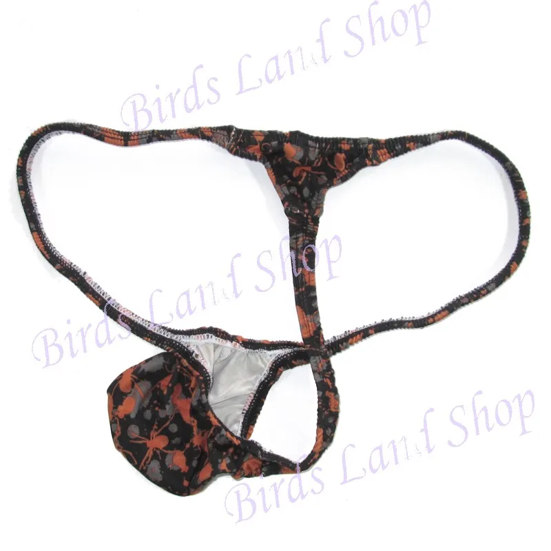 4pcs mixed Mens Pouch Thong Bulge Enhancer Low Rise T Back Camo Spider prints G4034