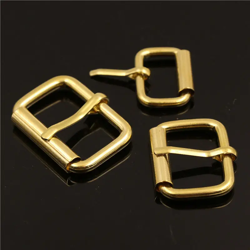 1piece Brass Roller Buckle Heel Bar Buckle End Bar Rectangle Single Pin for Leather Craft Bag Belt Strap Webbing