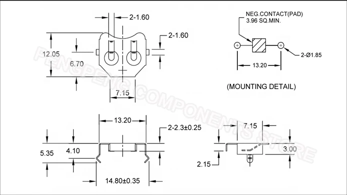 5pcs/lot THM DIP Excellent Quality Coin Cell 12mm CR1220 CR1225 Battery Holder, CR1220 CR1255 Battery Retainer