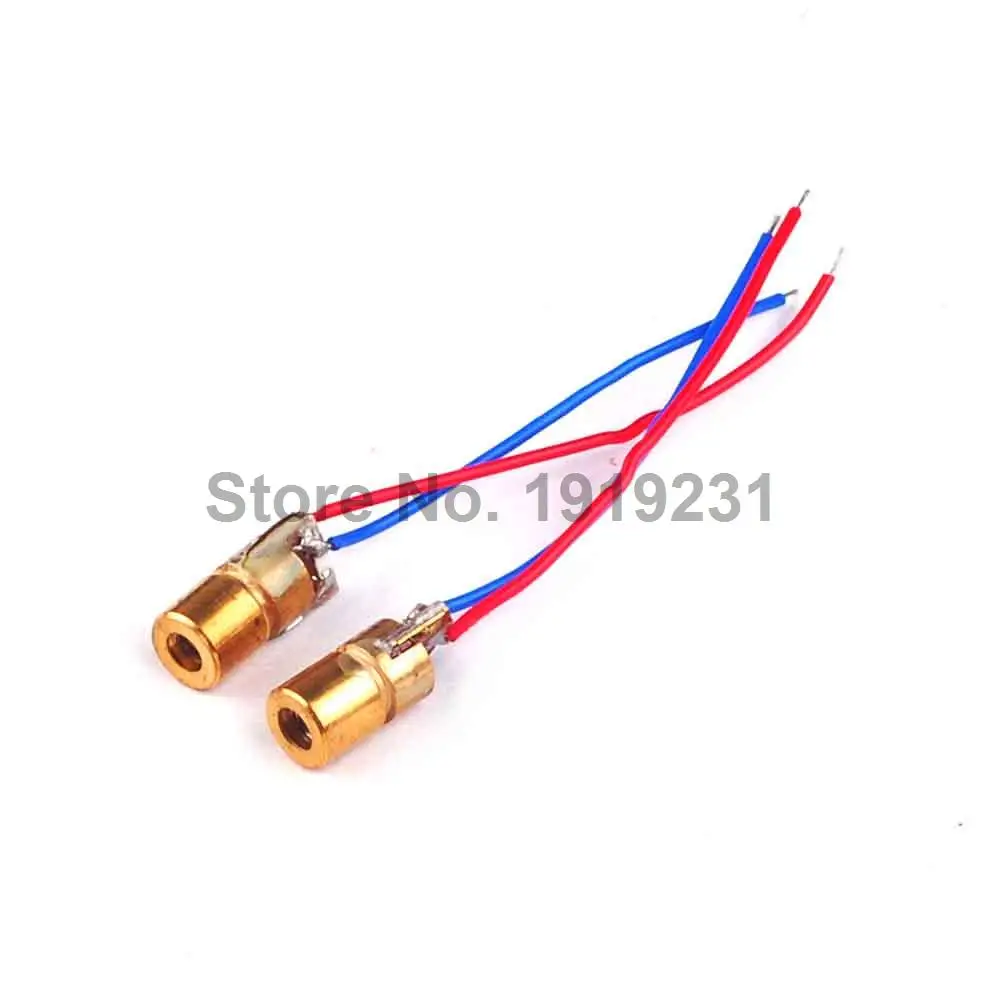 

10PCS 650nm 6mm 3V 5mW Adjustable Laser Dot Diode Module Red Copper Head