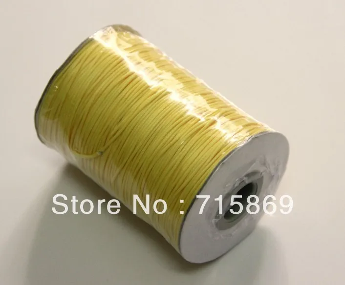 

Free Shipping Fashion 200YARD(180Meter) Jewelry Thread Waxed Cotton Cord, Bead Cord 1mm Yellow Korea Cotton Wax Cord