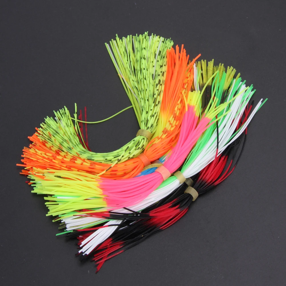 12 Bundles 50 Strands Silicone Skirts PVC silicone thread squid lure artificial Jig Lures Squid Skirt Flake Lure Thread 13*0.8CM