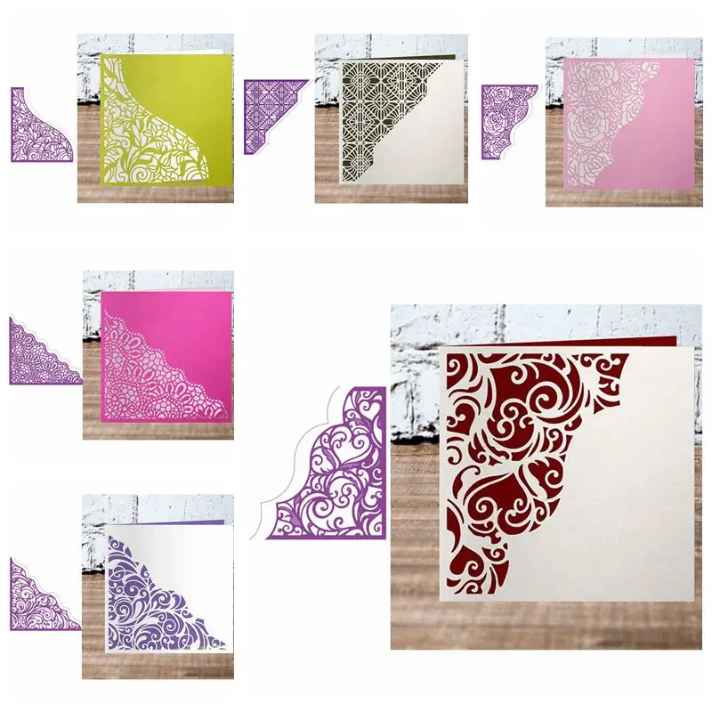 

Floral Lace Corner Background Metal Cutting Dies Crafts Card Album Embossing Promotion Stencil Scrapbooking New 2019