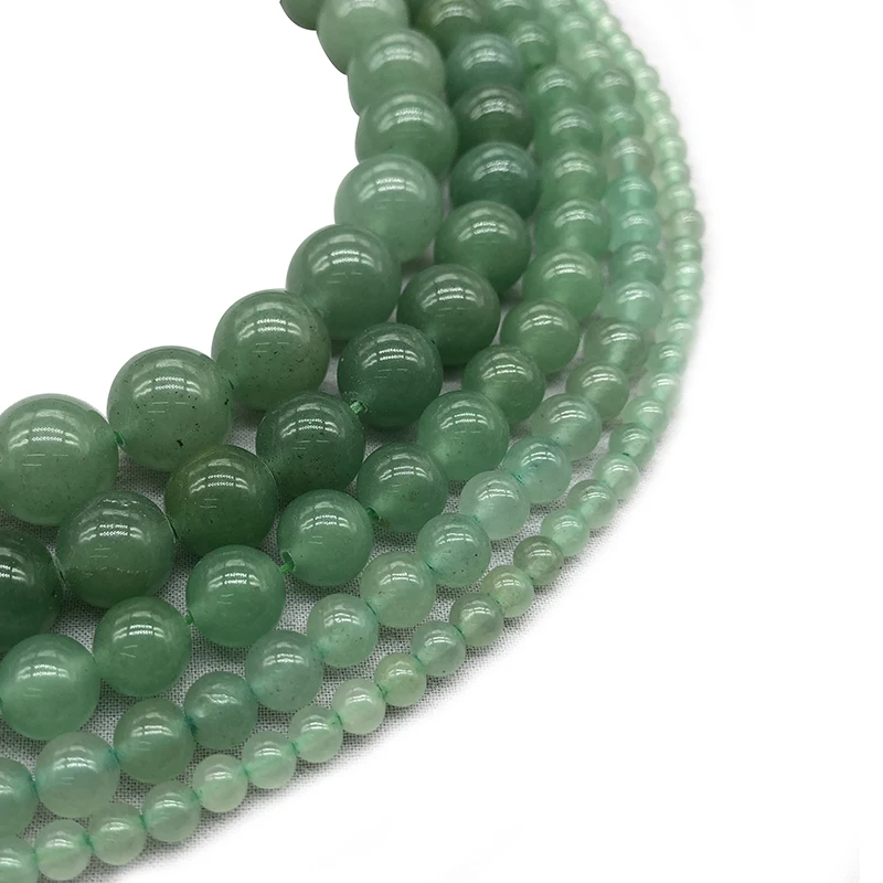 Natural Stone Green Aventurine Round Loose Beads 15\