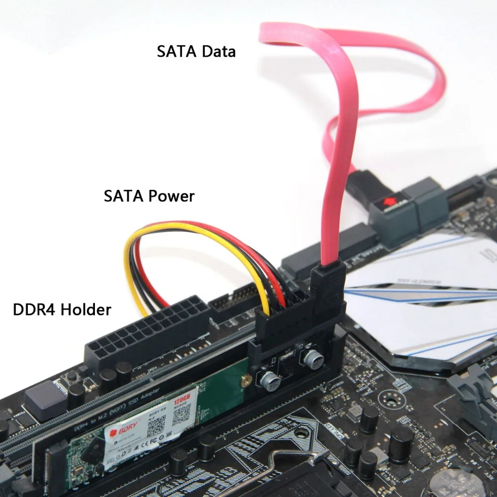 M2 M.2 NGFF B-key / B/M-key SSD-на SATA 22-контактный адаптер жесткого диска PCBA с держателем разъема DDR4