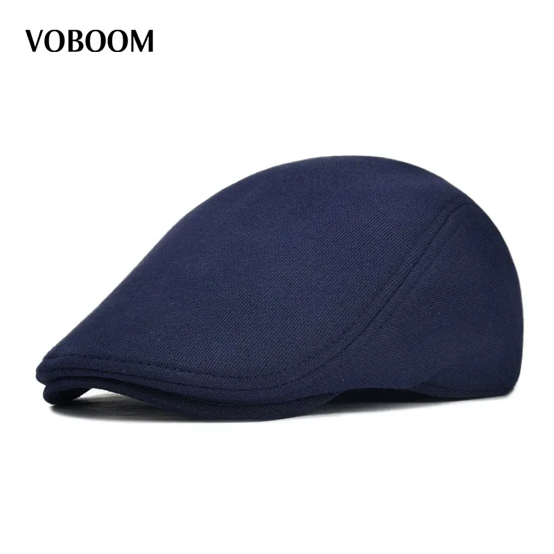 Cotton Men Navy Blue Women Soft Beret Flat Cap Driver Retro Vintage Soft Casual Baker Newsboy Caps Cabbie Hat 312