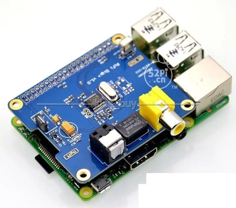WM8804G HIFI DiGi + Scheda Audio Digitale I2S SPDIF Fibra Ottica RCA I2S Interfaccia PER Raspberry Pi 3 /2 B B + A + volumio