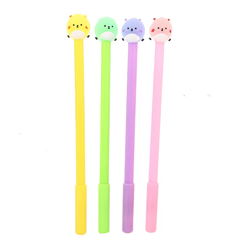 1 PCS Cartoon Bear Neutral Pen Cute Black Students Creative Stationery Office Water-based Pen Needles Kawaii School Supplies