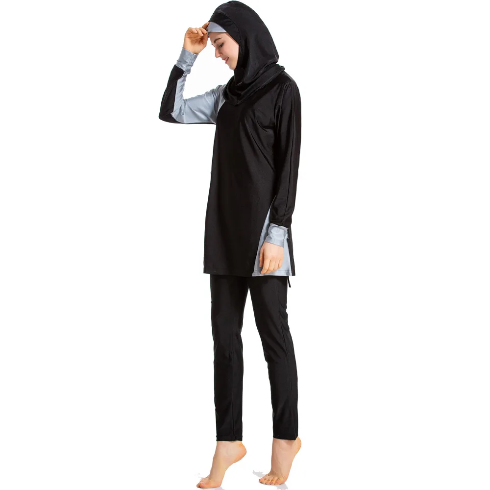 YONGSEN – maillot de bain musulman à manches courtes, Hijab islamique, couverture complète en Patchwork, pour femmes, nouvelle collection 2022