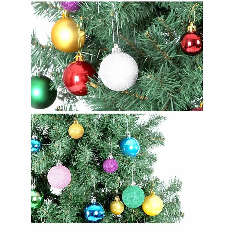 6pcs/Lot 6cm/2.4Inch Christmas Tree Decoration Color Hollow Balls Ornaments Hang Bauble Ball For Home Bar Party Decoration