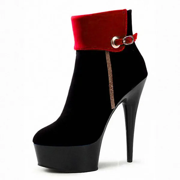 Motorcycle sexy high heels, 15cm stiletto boots, model stage party walking boots, sexy suede, ankle boots