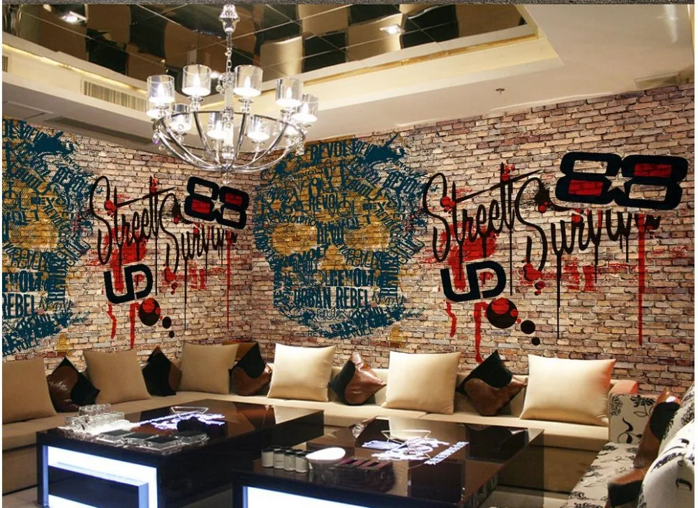 

3d murals wallpaper for living room Retro Brick Bar customized wallpaper for walls wallpaper for walls 3d