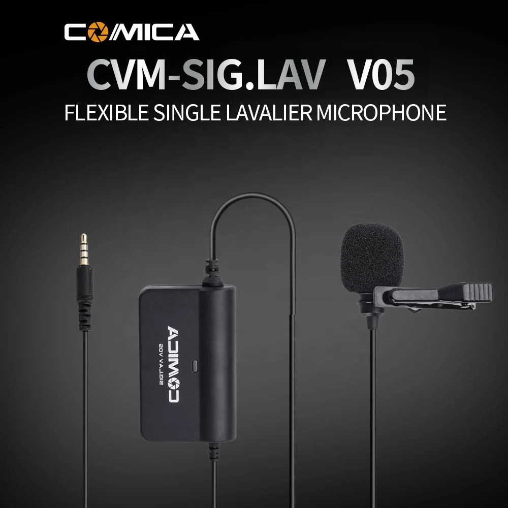 COMICA CVM-SIG LAV V05 Flexible Single Lavalier Microphone for Smartphone Camera Recording Microphone Studio Mic Recording