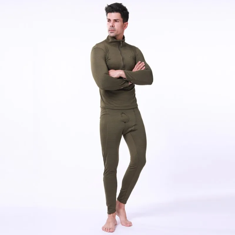 Conjuntos de ropa interior térmica para hombre, ropa interior térmica de manga larga, gruesa, para invierno