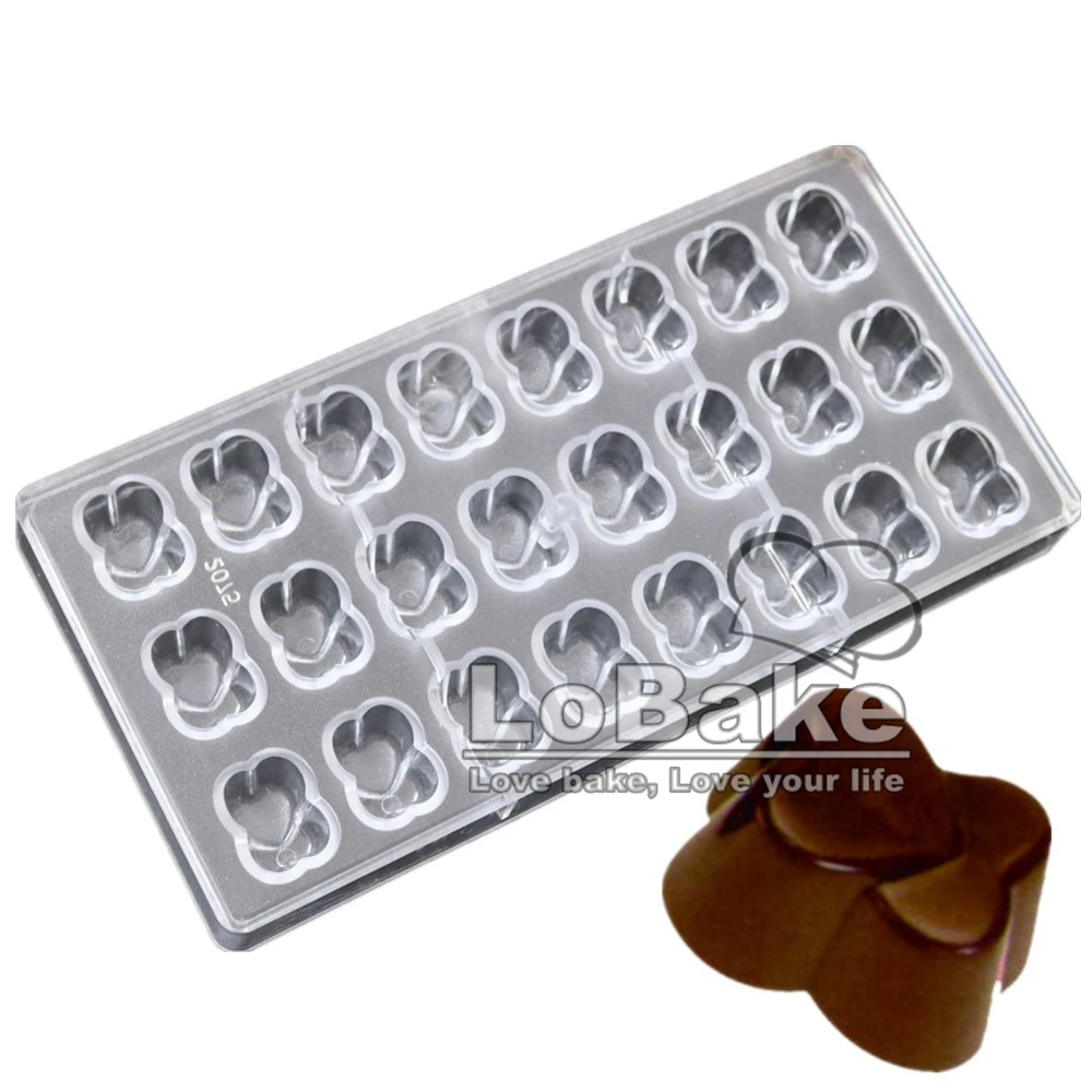 24 cavities Double Hearts shape PC Polycarbonate chocolate molds valentine's day forma to bake cozinha baking tools