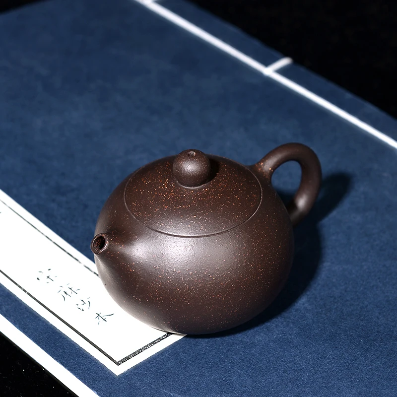 full handmade tea pot very small Chinese kungfu pot marked 188 infuser holes ball shaped real yixing zisha black galaxy clay pot