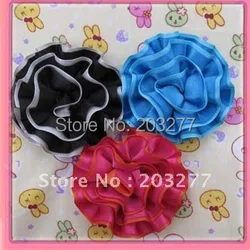 Wholesale - 36pcs/lot 10colors for your choose 8cm Satin ribbon flowers Free Shipping