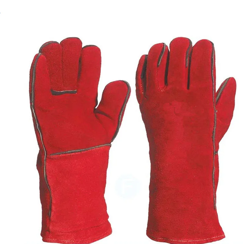 Work Gloves Cowhide Leather Men Working Welding Gloves Safety Protective Garden Sports Wear-resisting Anti Bite Training Gloves