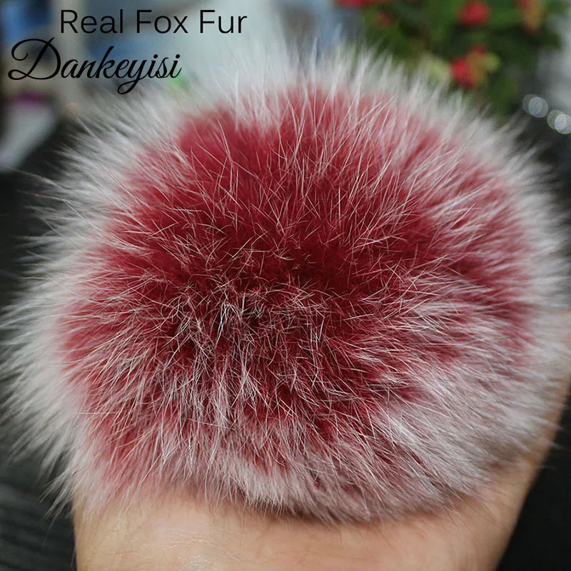 

DIY Fox Fur Pompoms Natural Real Fur Pom Pom Fluffy Pompon Ball Fur Pom Poms Knitted Hat Caps Beanies Keychain Bag Scarf 14-15cm