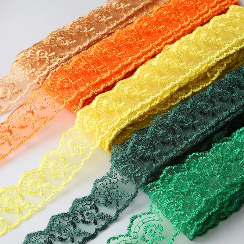 Trim Width 40mm 10 yards/lot Lace Embroidered Net Lace Trim For Sewing DIY Decoration Clothes