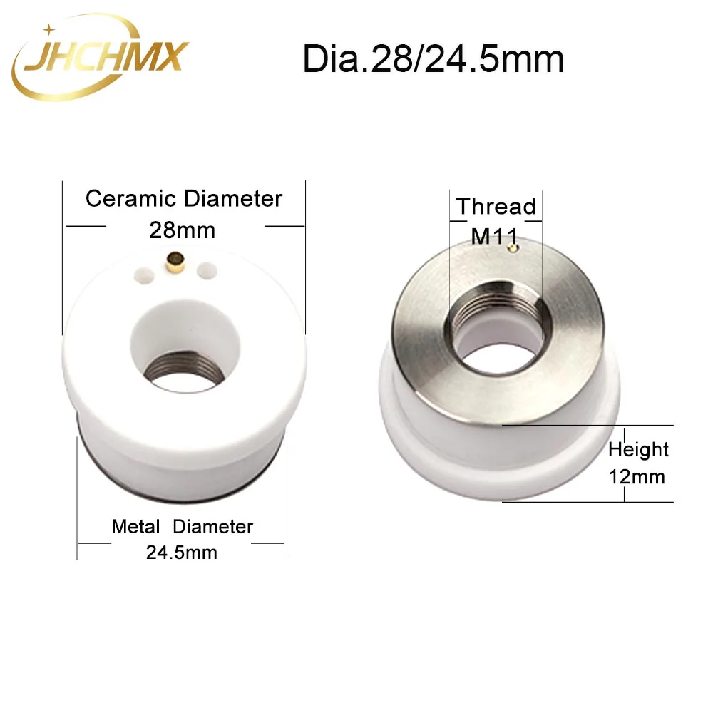 Керамический держатель для лазерных насадок JHCHMX WSX KTB2 CON P0571-1051-00001 диаметром 28 мм M11 для волоконно-лазерной режущей головки Precitec