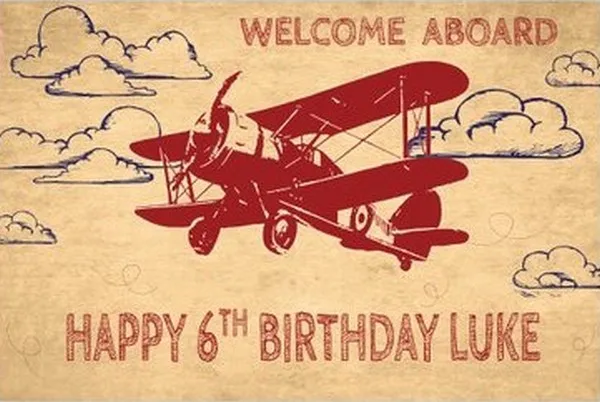 

Custom biplane Airplane 1st Birthday Vintage Clouds Vintage backdrop Computer print party background