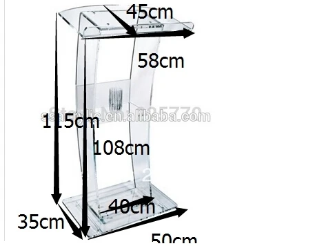 Transparent Modern Design Simple Cheap Clear Acrylic Lectern plexiglass