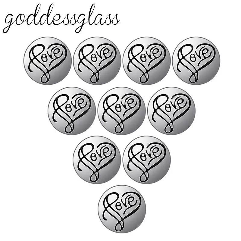 

New KZ9068 Beauty Love heart pattern 12MM snap buttons fit 12mm snap bracelet jewelry wholesale