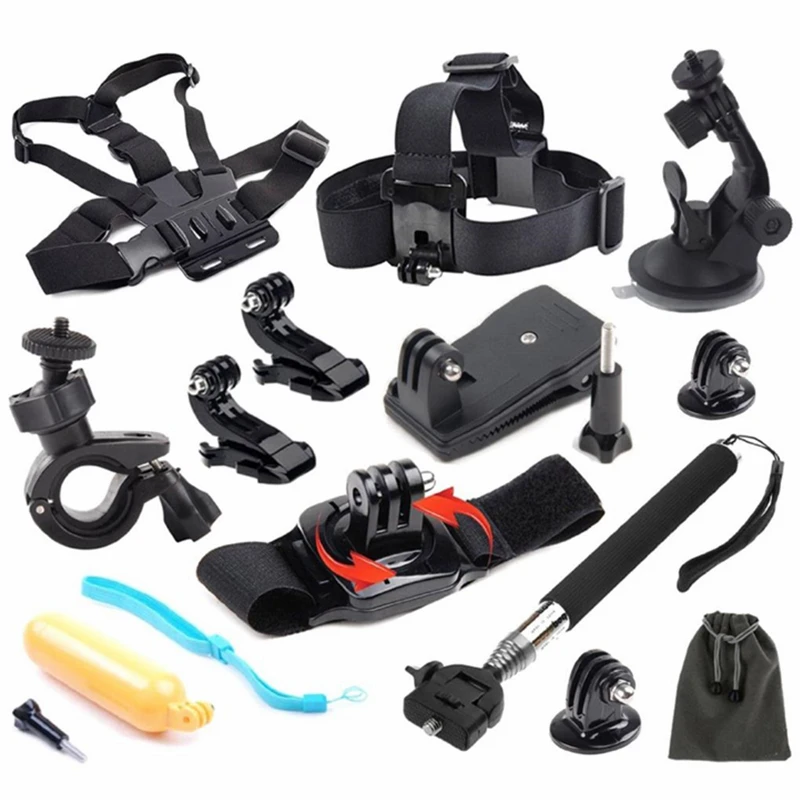 Orbmart 14 in 1 Essential Accessories Set Kit For GoPro Go Pro HERO 4 3 3+ 2 1 Xiaomi Yi Xiaoyi SJCAM SOOCOO Sport Cameras