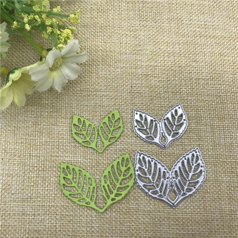 2pcs leaf Metal Cutting Dies Stencils For Card Making Decorative Embossing Suit Paper Cards Stamp DIY