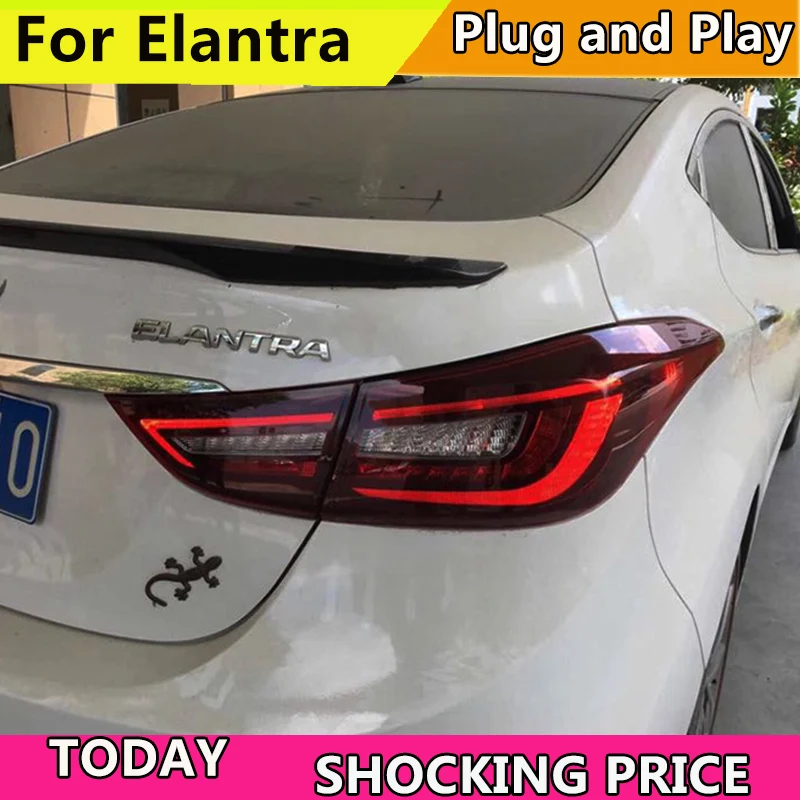 

Car Styling for Hyundai Elantra Tail Lights 2012-2016 ALL LED Elantra dynamic turn signal Tail Light Rear Lamp DRL+Brake+Park