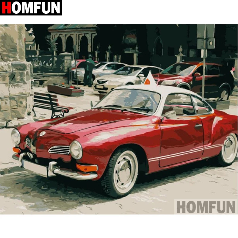 HOMFUN Pieno Quadrato/Rotondo Trapano 5D Pittura Diamante FAI DA TE \