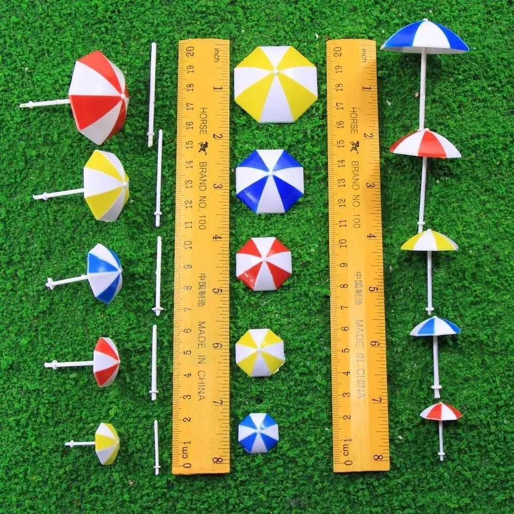 24pcs Model Railway Sun Umbrella Parasol 1:50 1:200 O OO TT N Z Scale  Garden Sea Beach TYS11 Plastic Model Umbrella