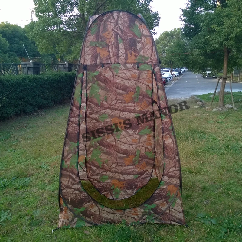 Camouflage Portable Outdoor Shower Tent Dreesing Toilet Photography Pop Up Tent Single Privacy Watching Game Bird Car Beach Tent