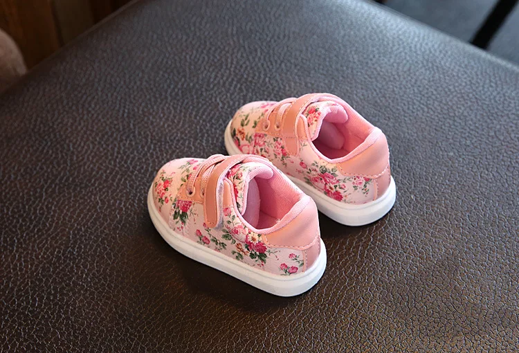 New Kids Shoes For Girls Fashion Children Casual Shoes Floral Cute Toddler Kids Sneakers Breathable Baby Girls Shoes EU 21-30