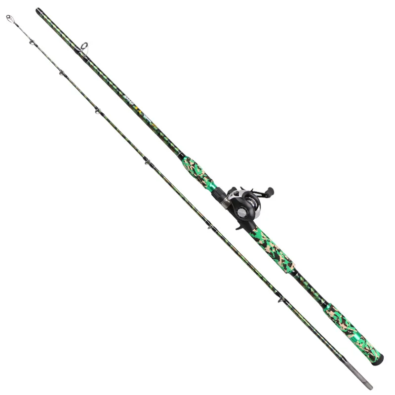 Carbon Casting Fishing Rod XH Power Hand Fishing Tackle 2.1m 2.28m 2.4m Lure Olta Bait Casting Reel Set Telescopic Fishing Canne