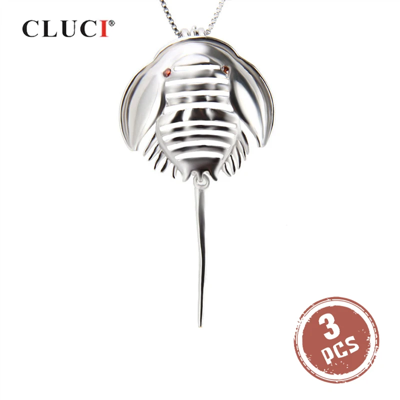 

CLUCI 3pcs 925 Sterling Silver Limulus Cage Pendants, wholesale Jewelry Accessories 3pcs, lovely animal Pendant Jewelry SC179SB