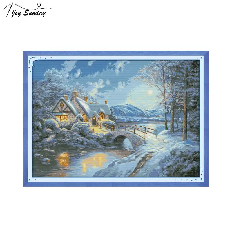 Gioia Domenica Punto Croce Paesaggio Patria 14 ct 11 ct Aida Tessuto DMC Stampato Tela Crossstitch Filo Aghi Per Kit di Ricamo