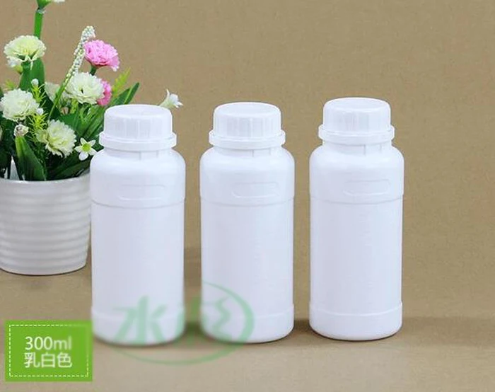 (100pcs/lot) 300ml Thick HDPE Bottles,Essence Bottle,Liquid Bottles,Plastic Bottles with Anti-theft Cap and Aluminum Foil Pads