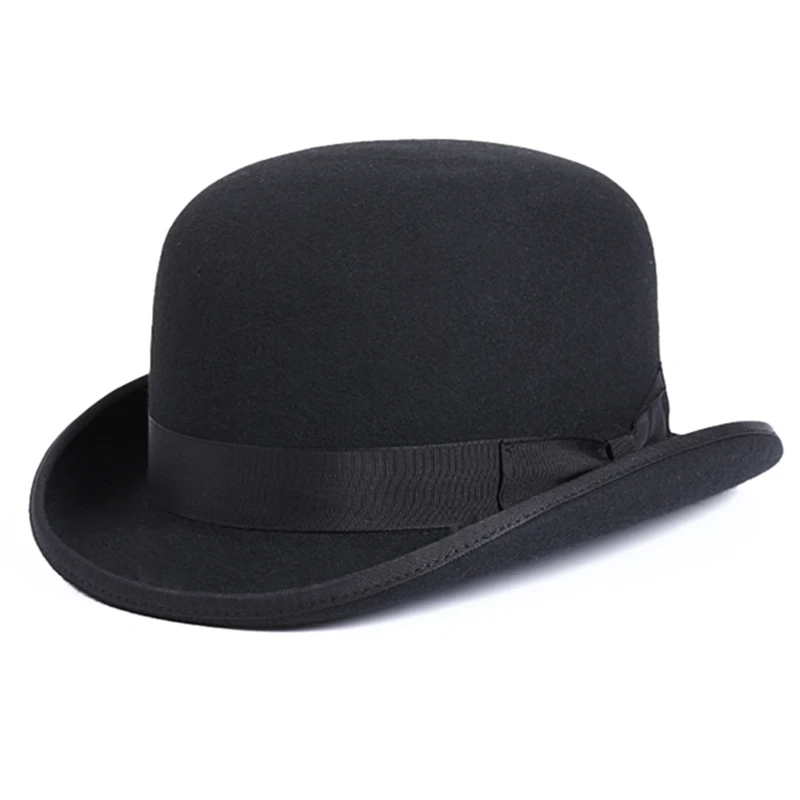 

Wool Derby Hat Bowler Felt Hats Black For Men Women