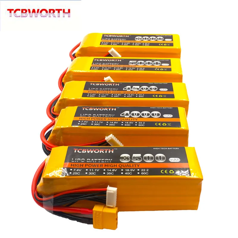 22.2V RC samolot bateria LiPo 6S 3500mAh 4000mAh 5000mAh 5200mAh 6000mAh 30C 40C 60C dla zdalnie sterowany dron helikopter samochodu 6S AKKU