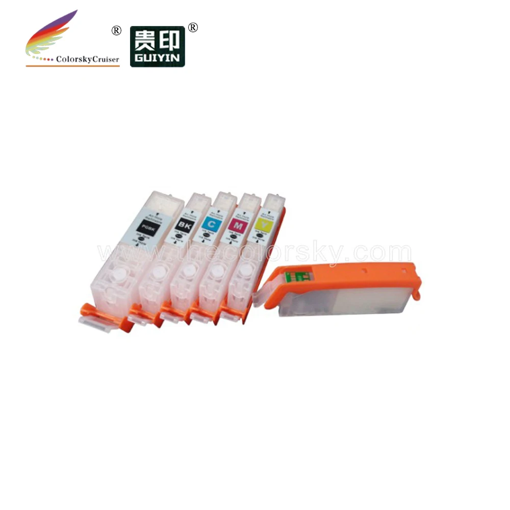 (RCC350-5) refillable ink cartridge for Canon PIXUS MG5430 MG5530 MG6530 MX923 IP7230 iX6830 BCI-350 BCI-351 kkcmy