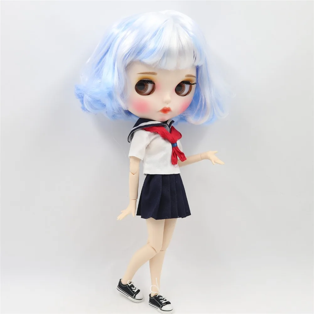 ICY DBS Blyth Doll 1/6 cutom doll white skin joint body customized face eyebrow toy doll 30cm