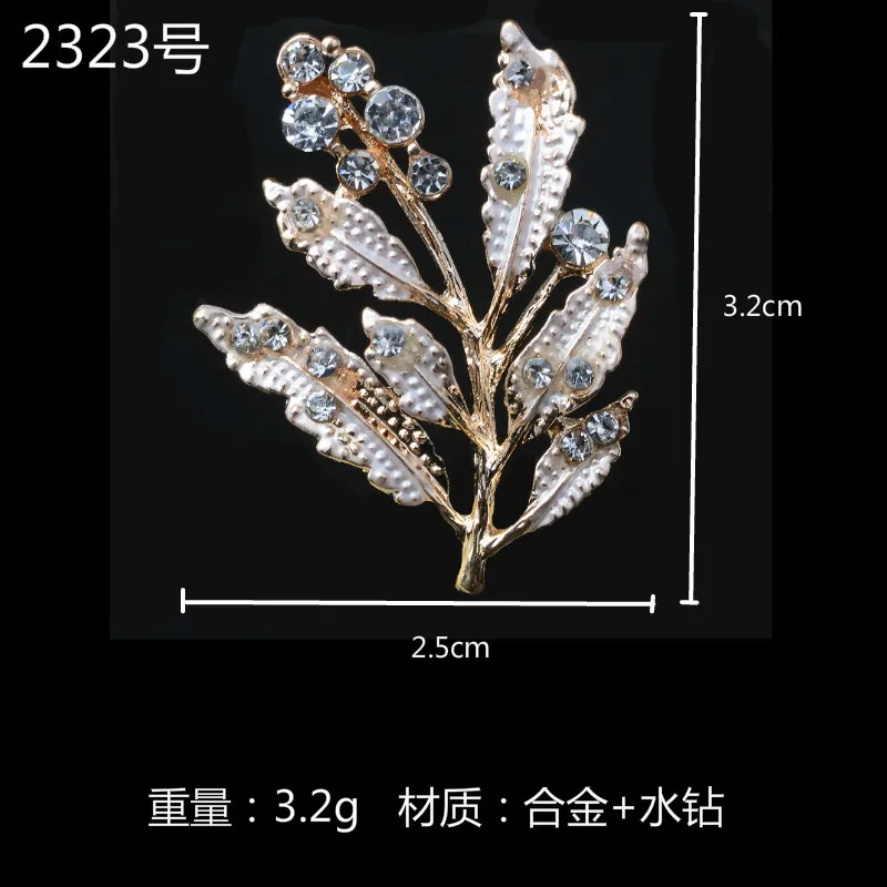 50pcs/lot 25*32mm New Arrival Fashion Zinc Alloy Gold Color Crystal Leaf Branch Charm Pendant DIY Bracelet Necklace Jewelry