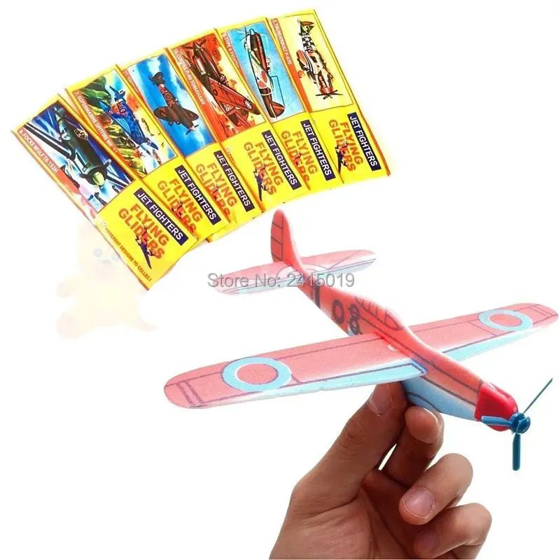 Free ship 48x DIY polystyrene world war 2  hand throw flying glider planes kids party toys games favors bag pinata stock fillers